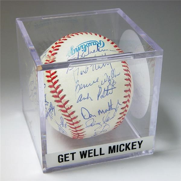 The Mickey Mantle Estate - Mickey Mantle’s Get Well Baseball from the 1995 New York Yankees