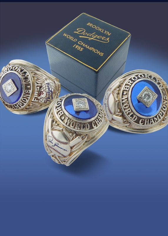 Dodgers - 1955 Brooklyn Dodgers World Champions Ring Awarded to Don Zimmer