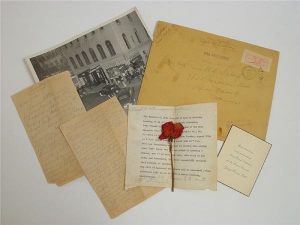 Babe Ruth - Babe Ruth Funeral Memorabilia with Flower from Casket