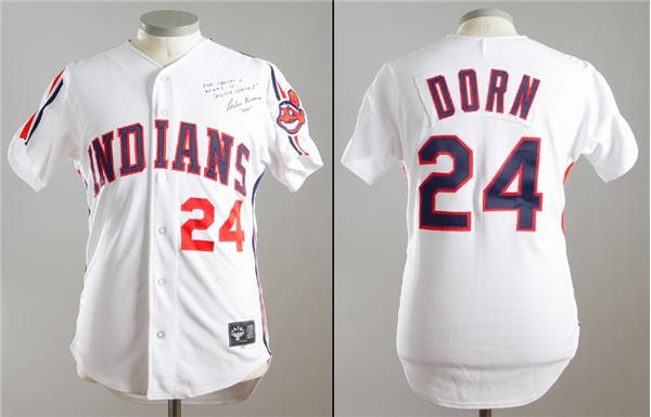 Baseball Jerseys - Corbin Bersen Autographed Major League II Worn Cleveland Indians Jersey