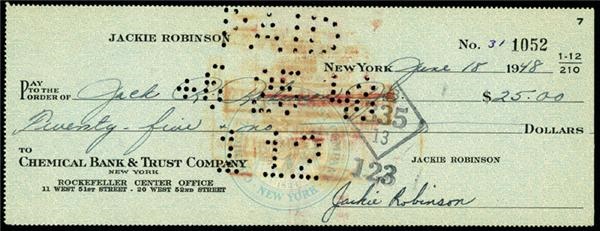 - 1948 Jackie Robinson Brooklyn Dodgers Player Check