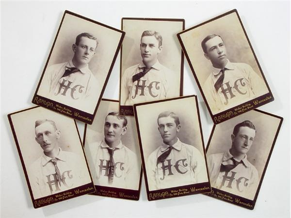 19th Century Baseball - 1880's Holy Cross Baseball Cabinet Photographs (7)