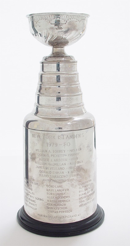 Hockey Rings and Awards - Bob Bourne's 1979-80 New York Islanders Stanley Cup Trophy (13")