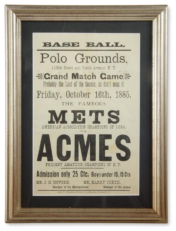 19th Century Baseball - 1885 New York Mets Braodside (6"x9")