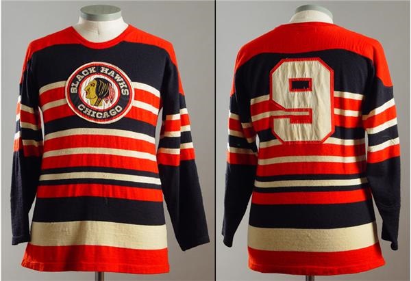 Hockey Sweaters - 1948 Roy Conacher Chicago Blackhawks Game Worn Wool Sweater