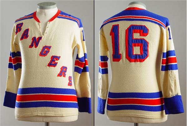 Hockey Sweaters - 1950's New York Rangers Game Worn Wool Sweater