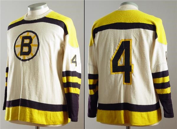 Hockey Sweaters - 1958-59 Bob Armstrong Boston Bruins Game Worn Wool Sweater