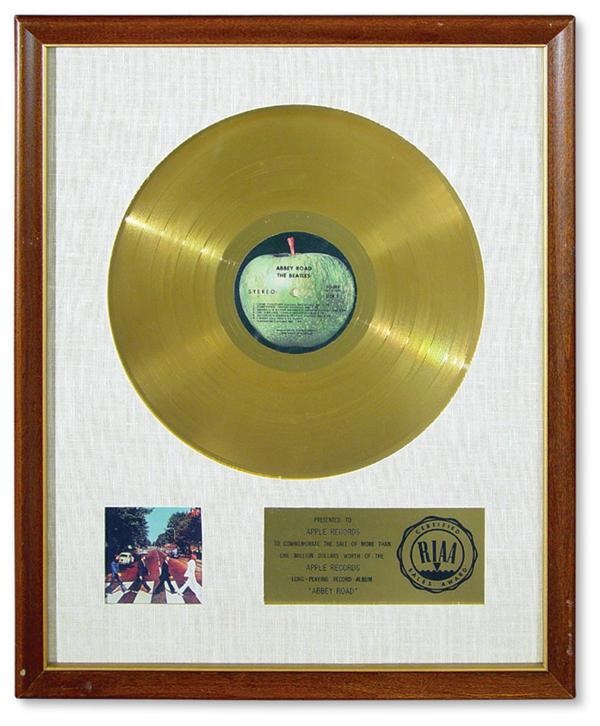 The Beatles "Abbey Road" Gold Record Award (17.5"x21.5")