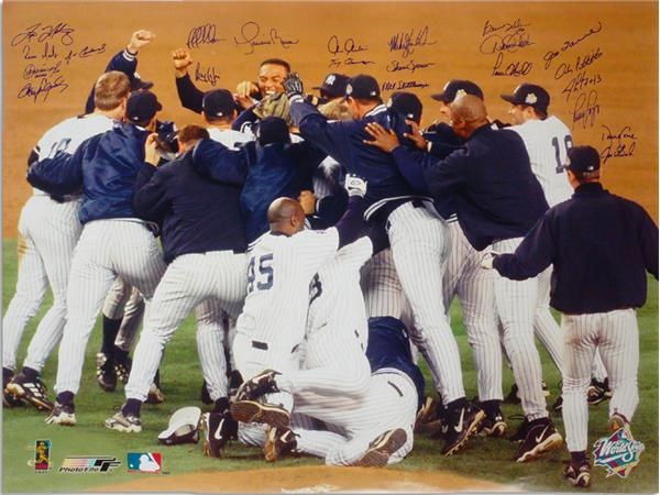NY Yankees, Giants & Mets - 1999 New York Yankees Team Signed World Series Photograph (30x40”)
