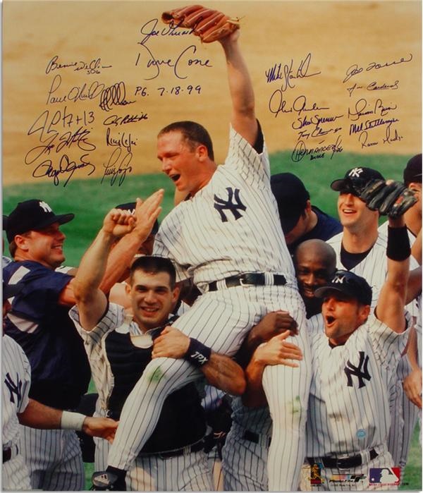 David Cone Perfect Game Photograph Signed by New York Yankees