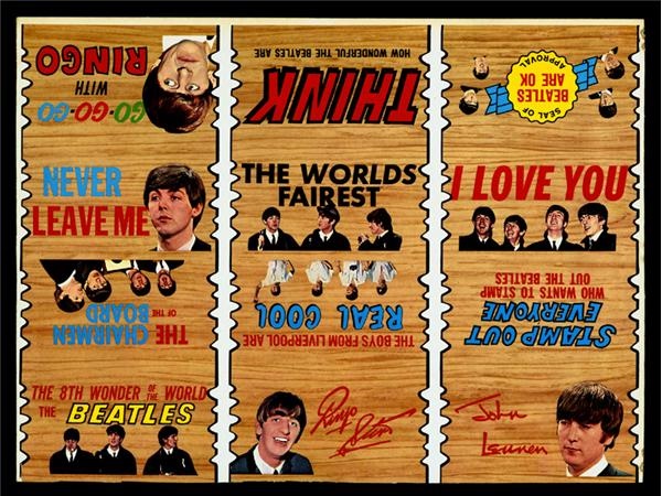 - 1964 Topps Beatles Plaks Uncut Sheet