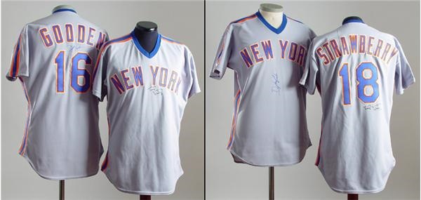 1990 Darryl Strawberry & Doc Gooden Autographed Game Worn Jerseys