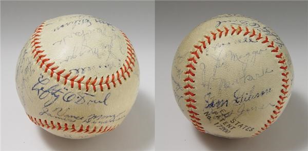 Autographed Baseballs - 1935 San Francisco Seals Team Signed Baseball with Joe DiMaggio