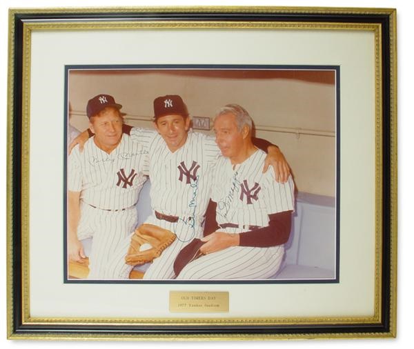 NY Yankees, Giants & Mets - Mantle, Martin & DiMaggio Signed Photo (16"x20")