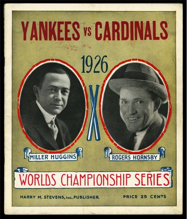 Tickets, Publications & Pins - 1926 World Series Program