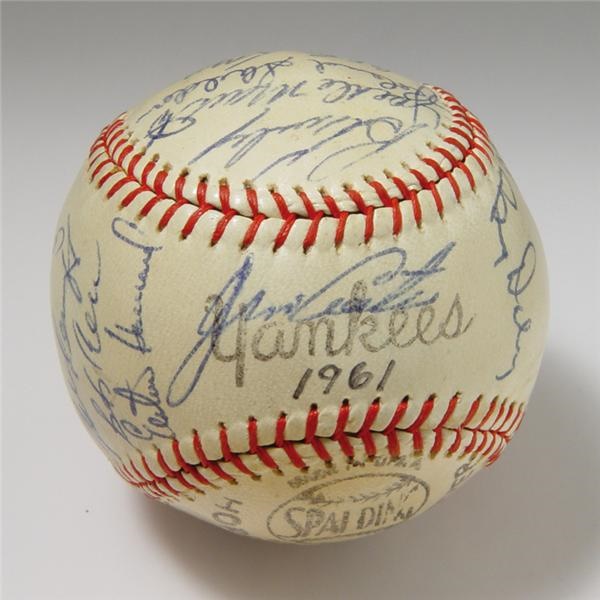 NY Yankees, Giants & Mets - 1961 New York Yankees Team Signed Baseball