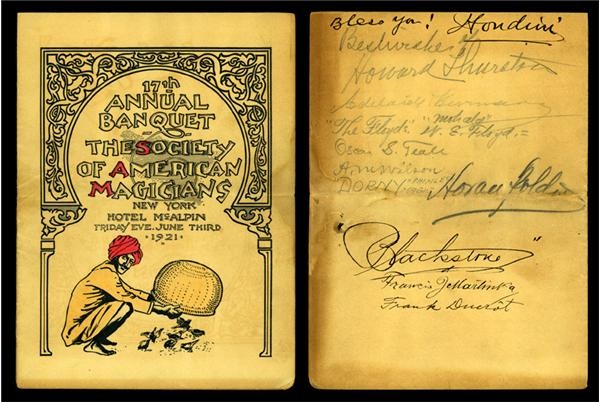 Historical - Harry Houdini and Blackstone Signed Program