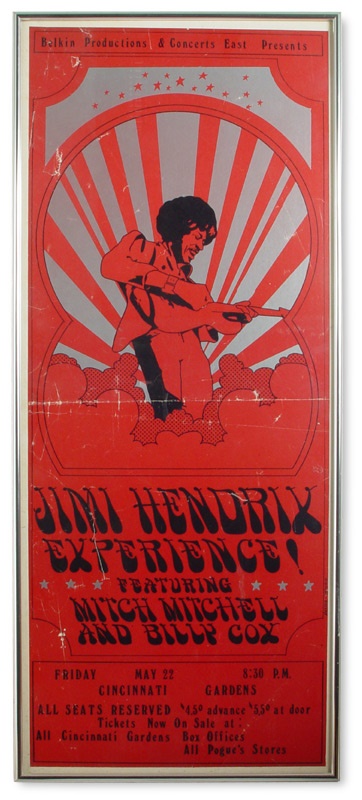 Jimi Hendrix - Jimi Hendrix At Cincinnati Gardens Poster (11.5x28")