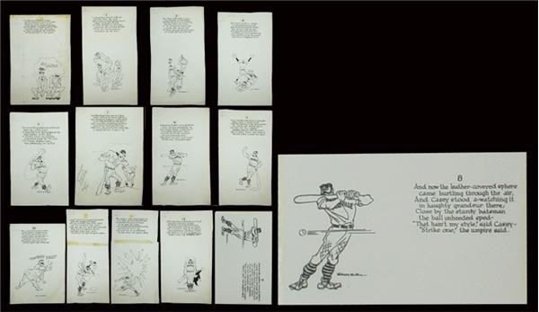 Ernie Davis - “Casey at the Bat” Original Art by Willard Mullin