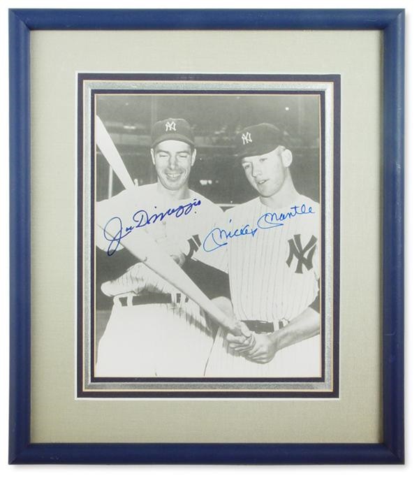 NY Yankees, Giants & Mets - 1951 Mickey Mantle & Joe DiMaggio Signed Photo (8x10")