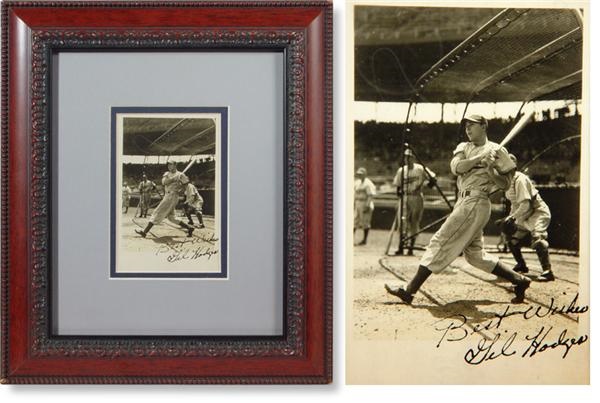 Dodgers - Gil Hodges Signed Photograph (Burke) and Dodgers Group Signed Photograph