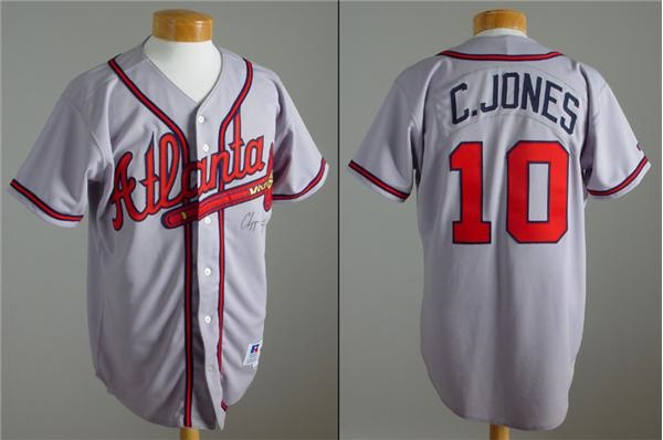 Baseball Jerseys - 1996 Chipper Jones Autographed Game Used Jersey