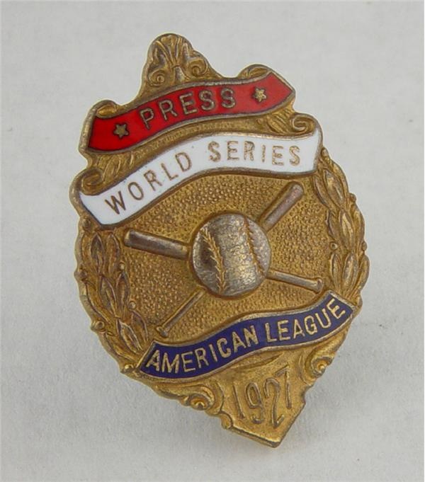 NY Yankees, Giants & Mets - 1927 New York Yankees World Series Press Pin