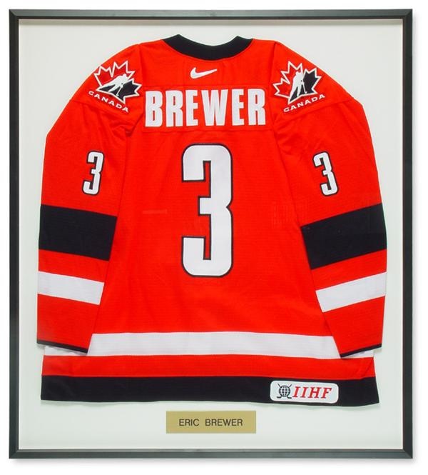 Eric Brewer 2002 Olympics Team Canada Game Worn Jersey