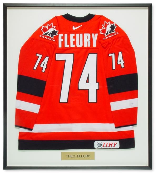 - Theo Fleury 2002 Olympics Team Canada Game Worn Jersey