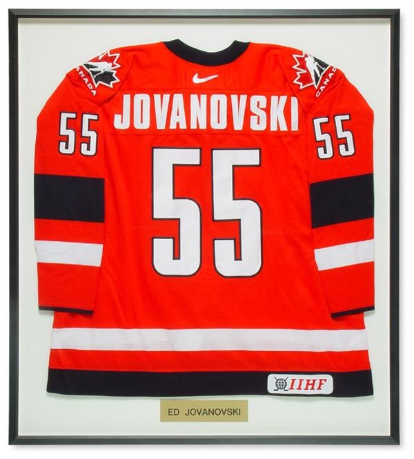 Gold Medal Glory - Ed Jovanovski 2002 Olympics Team Canada Game Worn Jersey