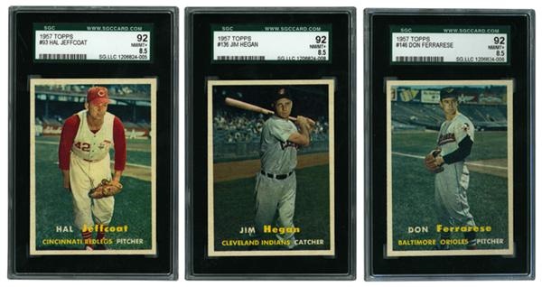 - 1957 Topps #93, 136, and 146 SGC 92