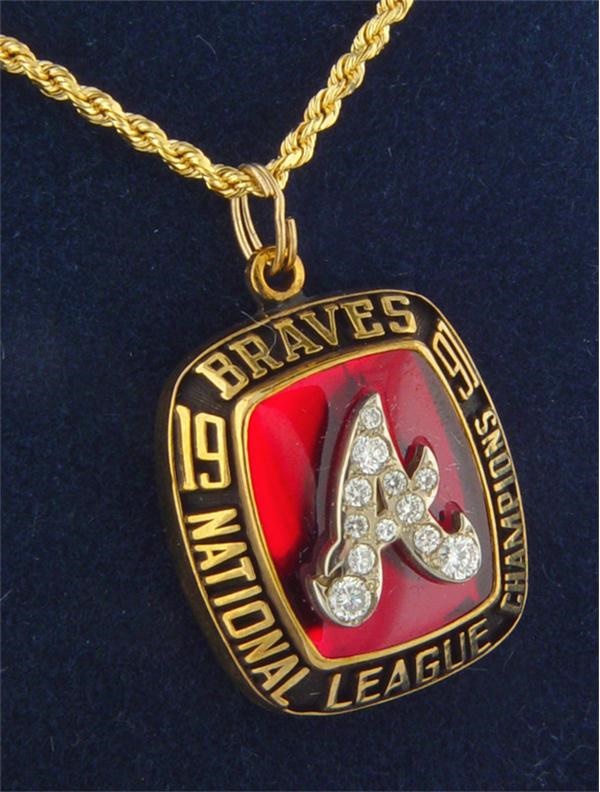 Baseball Awards - 1991 Atlanta Braves NLCS Pendant With Chain