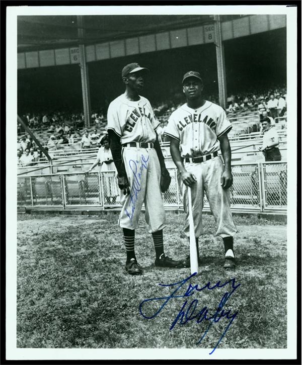 Baseball Memorabilia - 1948-49 Satchel Paige & Larry Doby Signed Photo (8”x10”)