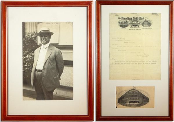 - Charlie Ebbets Signed Letter To Mack D. Wheat & Original Ebbets Photo by Bain