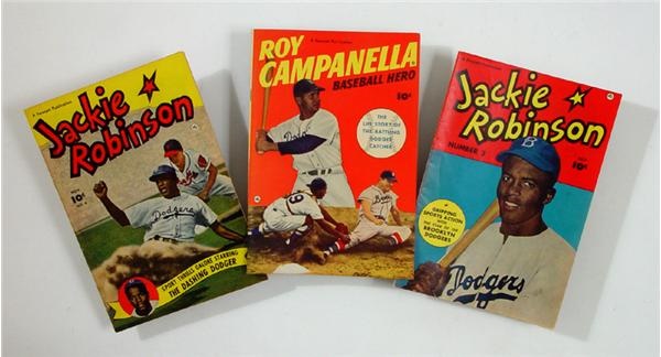 Dodgers - Jackie Robinson & Roy Campanella Fawcett Comic Books (3)