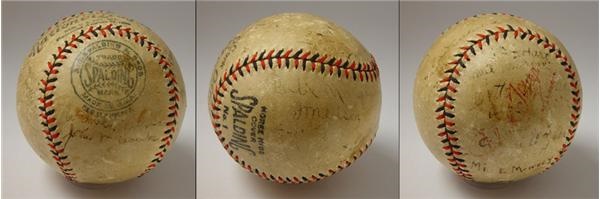 Dodgers - 1916 Brooklyn Dodgers Team Signed Baseball from The Nap Rucker Estate