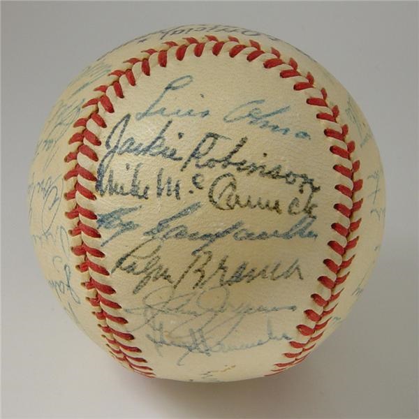 - 1949 Brooklyn Dodgers Team Signed Baseball