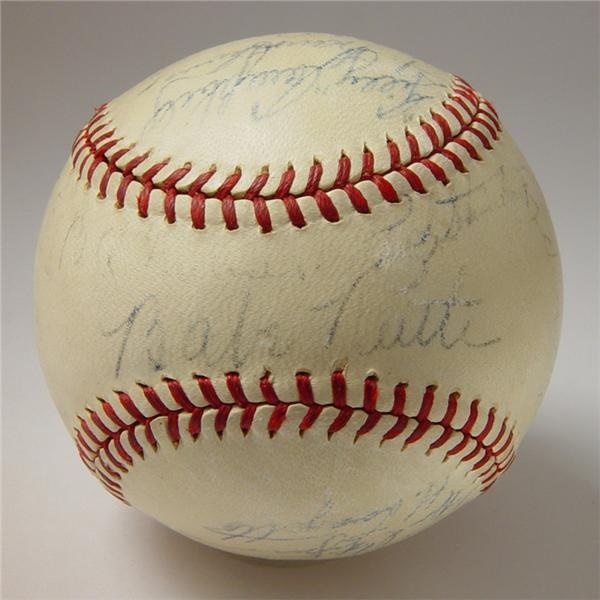 Babe Ruth - 1938 Brooklyn Dodgers Team Signed Baseball with Ruth