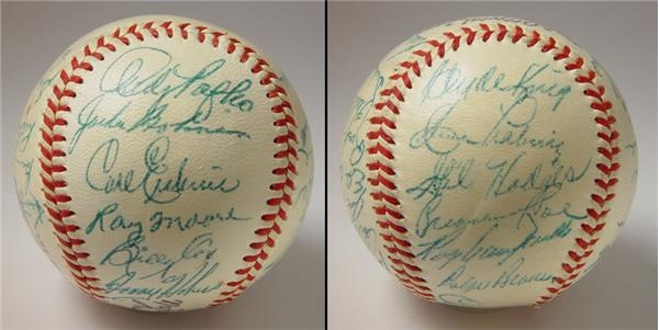 Near Mint 1952 Brooklyn Dodgers Team Signed Baseball