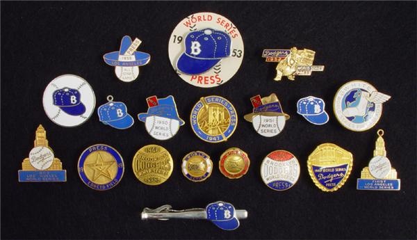 - Brooklyn Dodgers World Series & All Star Press Pins (19)