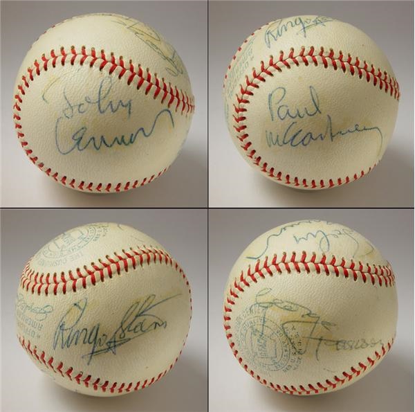 Autographed Baseballs - The Beatles Signed Baseball