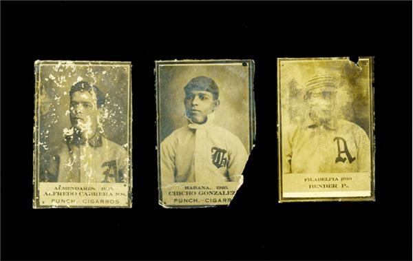 - 1910 Punch Cuban Baseball Cards with Chief Bender (3)