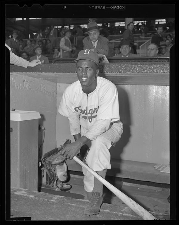 The Gene Schoor Collection - Jackie Robinson’s First Brooklyn Dodger Game Original Negative
