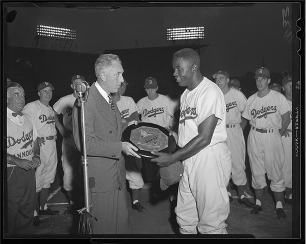 - Jackie Robinson Presented 1949 MVP Award Original Negative