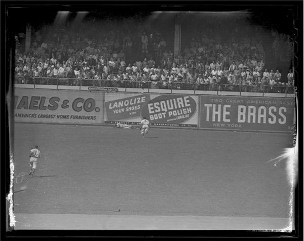 The Gene Schoor Collection - Pete Reiser Crashes Into Outfield Wall Original Negatives (3)