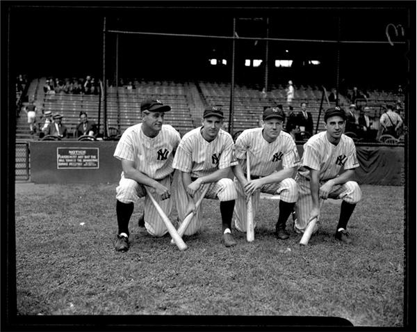 The Gene Schoor Collection - Lou Gehrig and the 1938 Yankee Infield Original Negative