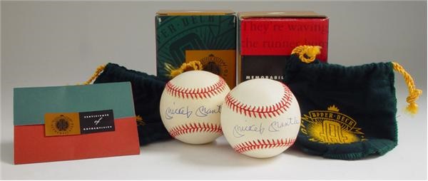 Mantle and Maris - Two Mickey Mantle Upper Deck Authenticated Signed Baseballs