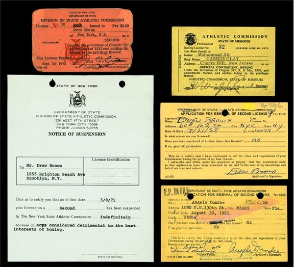 - Muhammad Ali Related Boxing Licenses *