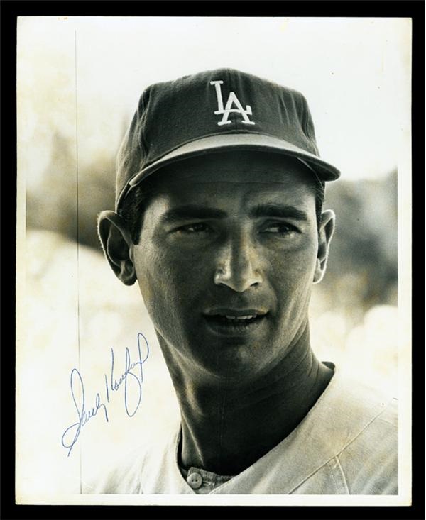 Dodgers - 1960s Sandy Koufax Vintage Signed Photograph by Herb Scharfman