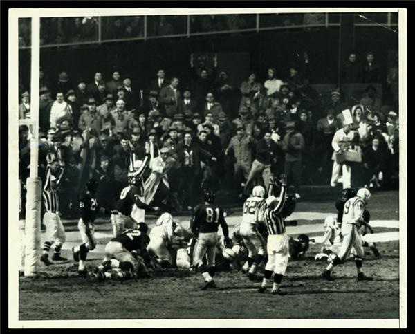- 1958 Greatest Game Ever Played Wire Photograph - Ameche Crossing the Goal Line